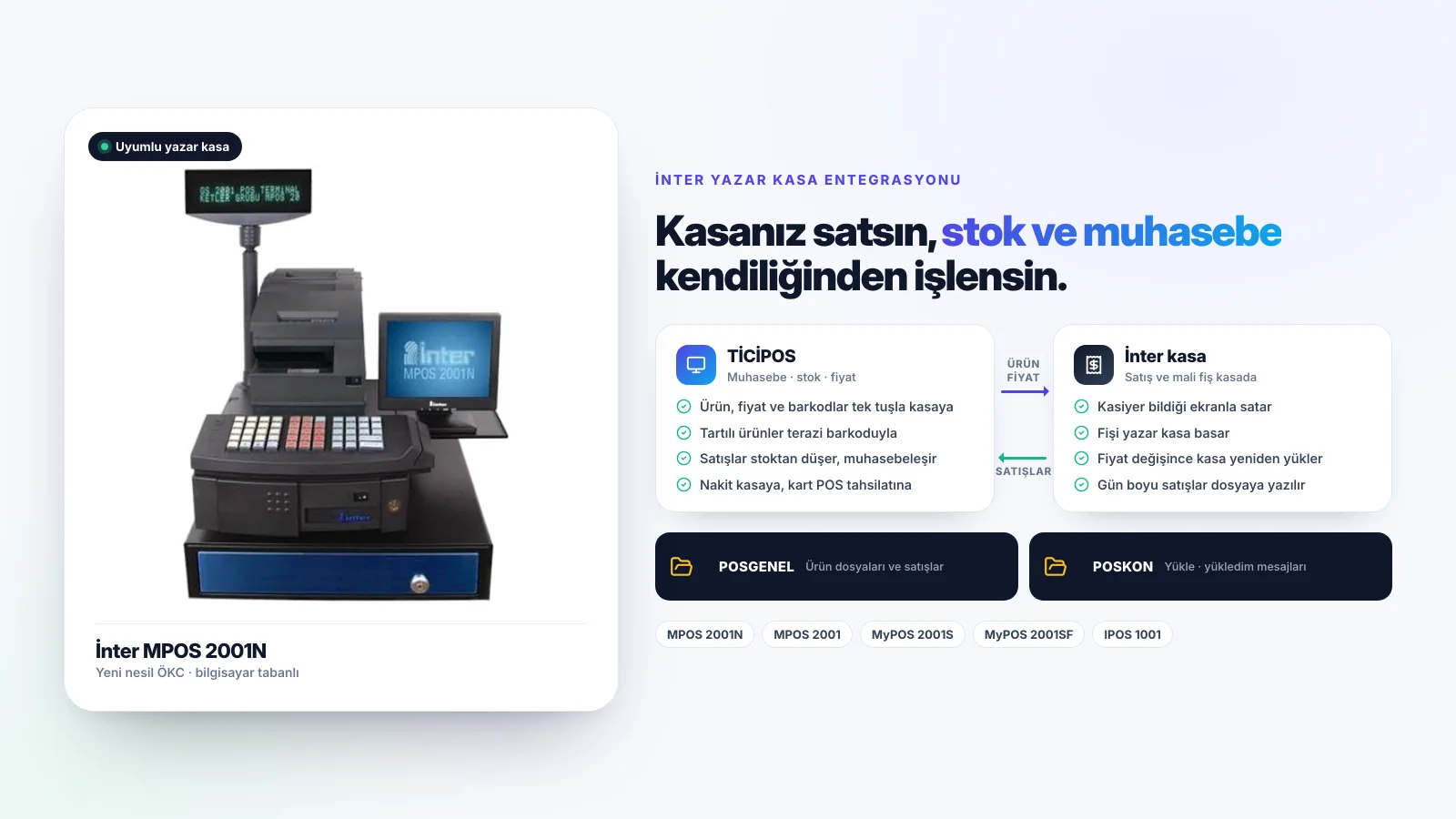 İnter MPOS kasa bağlantısı